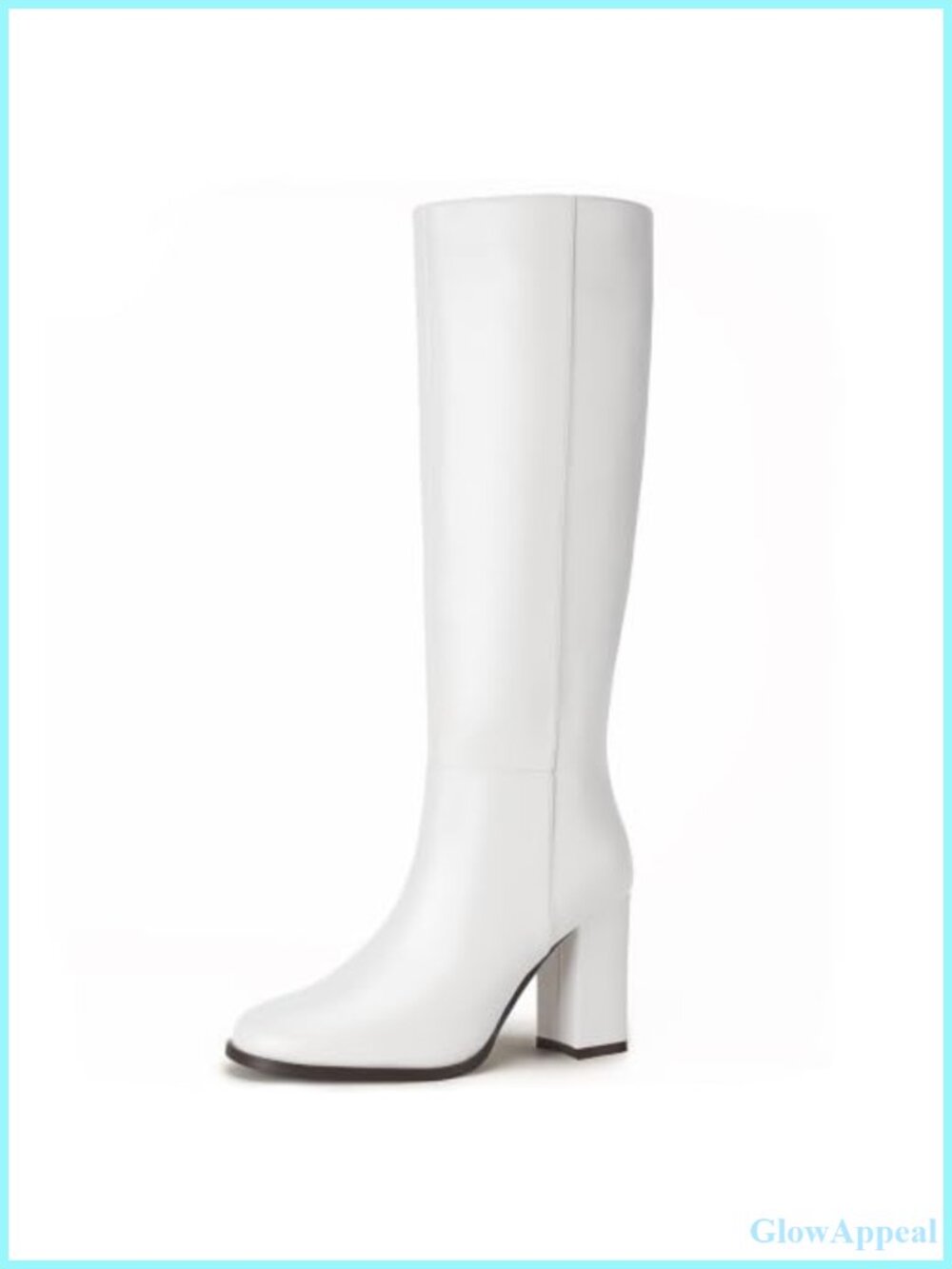 Knee High Round Toe Block Chunky Heeled Dress Boots